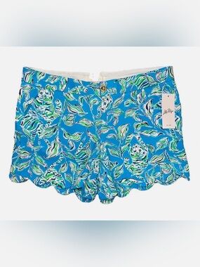 💙💚 NWT! LILLY PULITZER Turquoise Oasis Outta Line Buttercup Knot Short - Size 8